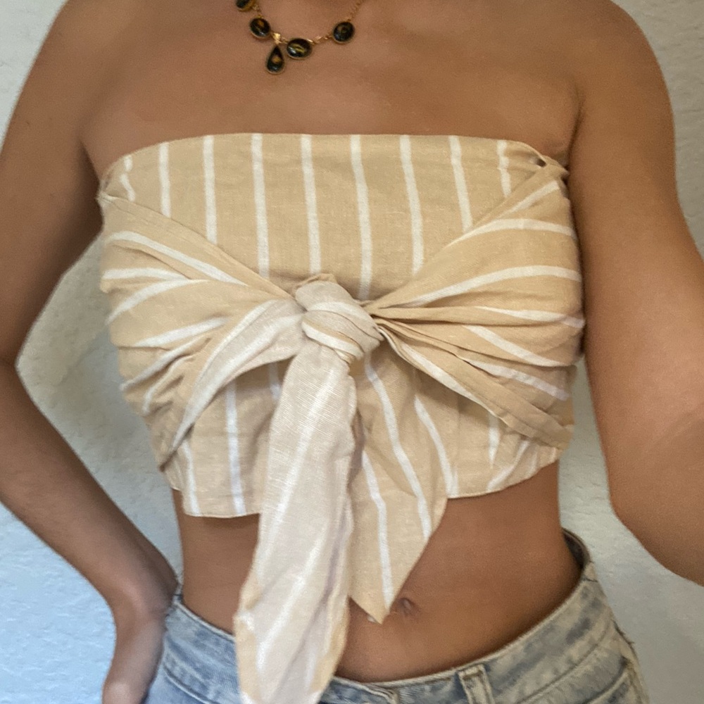 Bandeau top beige size S - Picture 2 of 5
